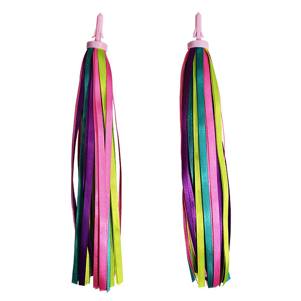 1 Pair Kid Rainbow Bike Streamers for Girls Boys Children&#39;s Tassel Scooters Ribbons Bike Handlebar Streamers Ribbons