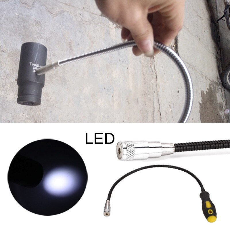 57cm Flexible Magnetic Magnet Suck Rod Pick Up Tool LED Strong Magnet Universal Suck Rod Extendable Pickup Rod Stick