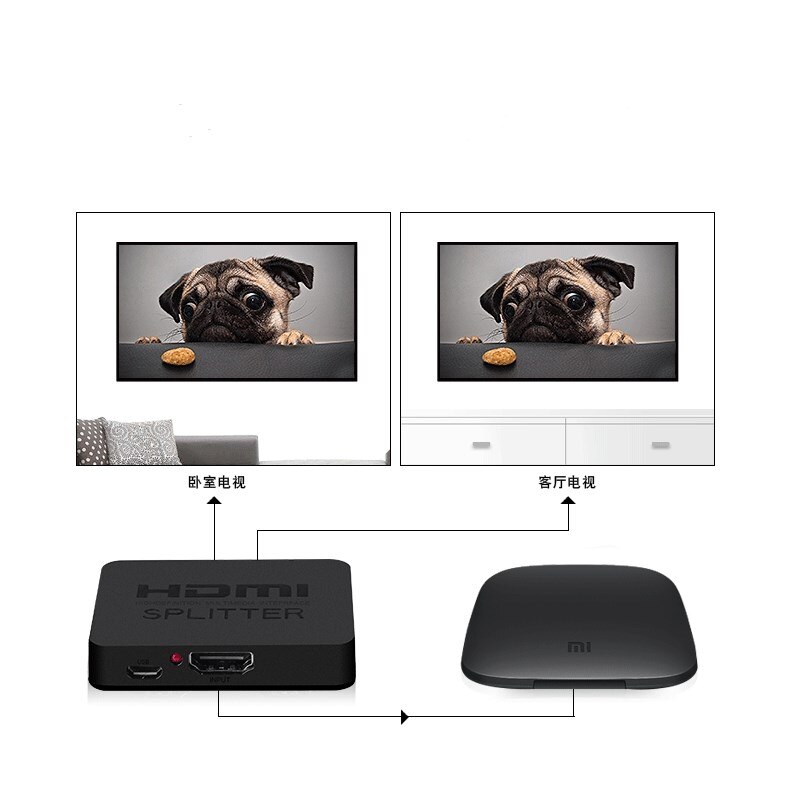 2 Port Y Splitter 1 In To 2 OUT Dual Display TV HDTV