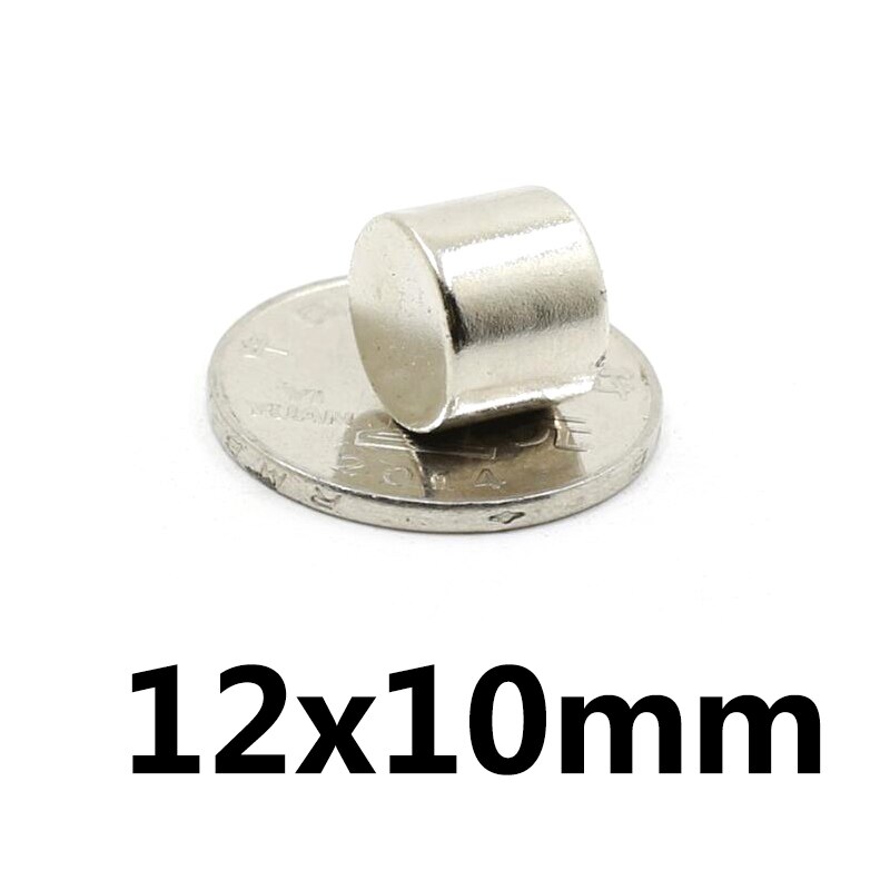 2/5/10Pcs 12X10 Mm Super Krachtige Sterke Magnetische Magneten Permanente Neodymium Magneten 12Mm X 10 Mm Kleine Ronde Magneet 12*10 Mm