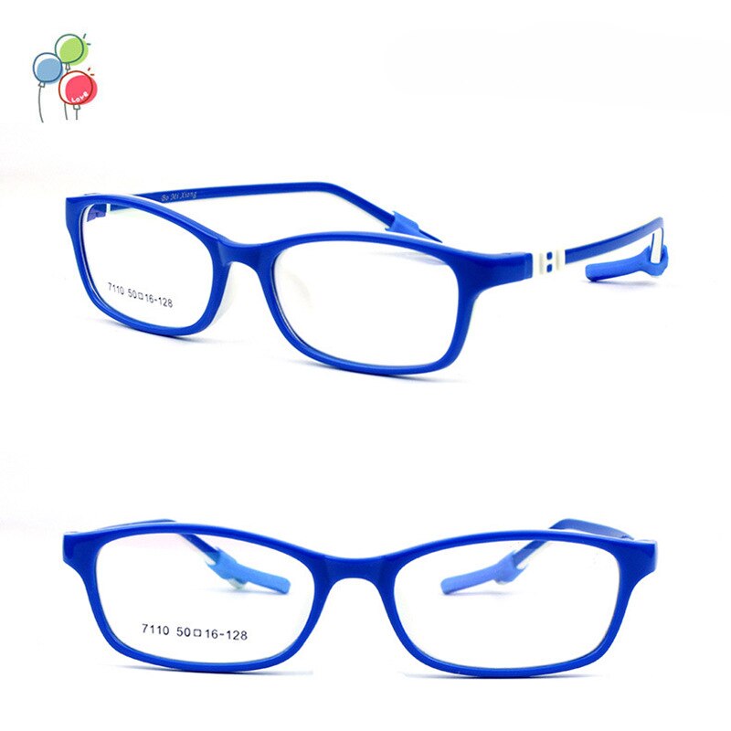 Eyeoomu børnebriller  tr90 silikone optiske briller med gummihylster sport børn nærsynethed dreng hypermetropi pige sammenfoldeligt stel: Blå hvid
