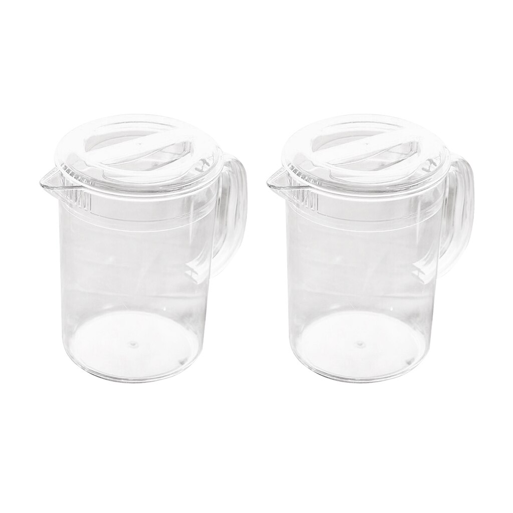 2x Water Beverage Pitcher with Handle Lid for Homemade Juice Iced Tea 1.5L