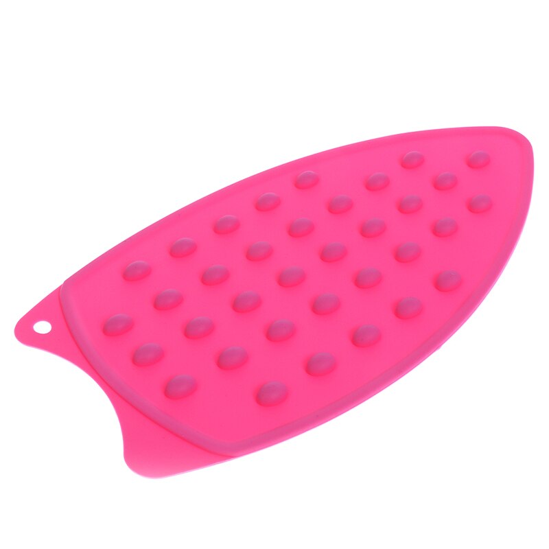 1PC Silicone Iron Safe Surface Iron Stand Mat Rest Ironing Pad Insulation Boards Protection Rest Pad Mat: rose