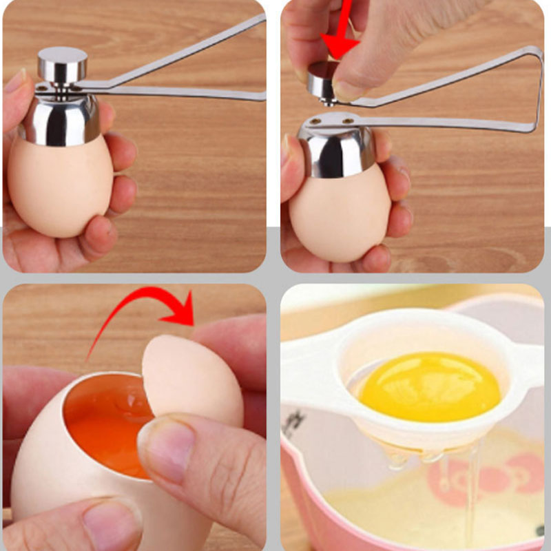 Metal Eggshell Cutter Egg Opener Shell Opener 304 Stainless Steel Boiled Raw Egg Kitchen Tool Egg Shell Opener