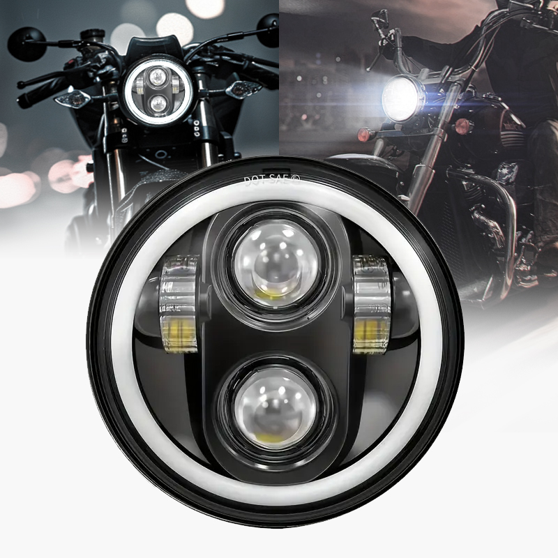 5 x 3/4 " 5.75 auton led-ajovalot kaukovaloilla ja lähivaloilla, oranssi vilkku, valkoinen päiväajovalo, moottoripyörän  h4 5 3/4 led-ajovalojen halorengas