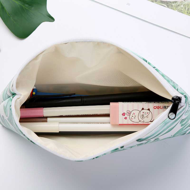 Showudesigns Pencil Case - Leaves Owl Green Stationery Bag For Kids & Students - View #4