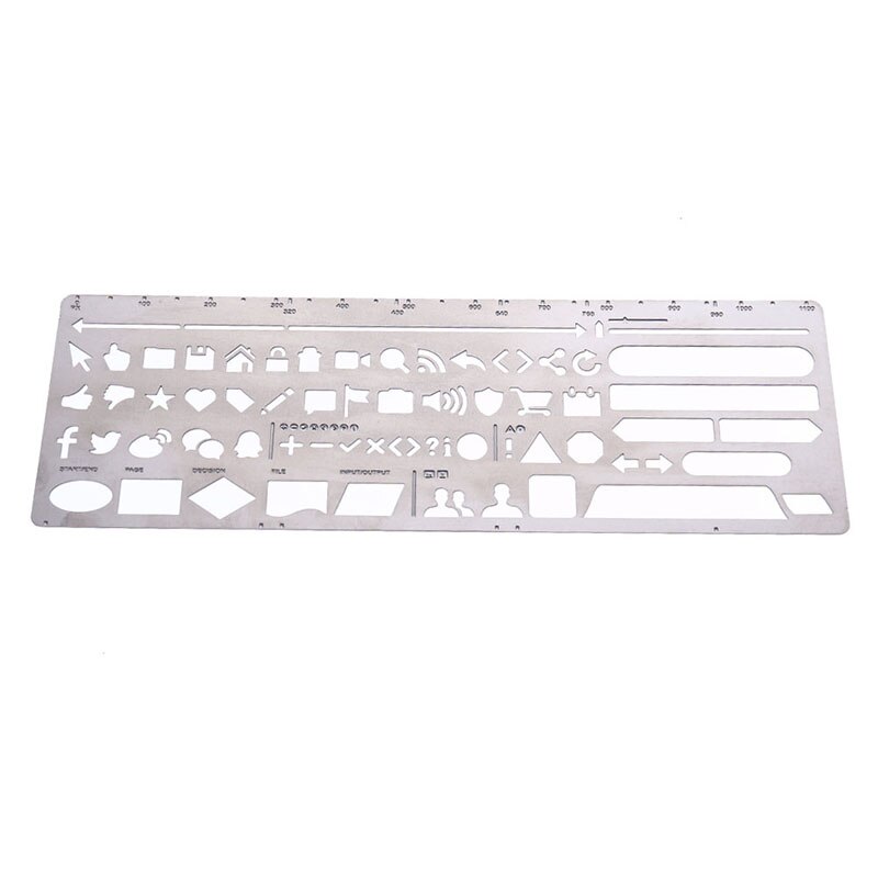 Multifunktionale Edelstahl Hohl Lineal Katze Geometrische Figur Zeichnung Schablonen Vorlagen Metall Lineal Diy Werkzeug Tagebuch Vorlage