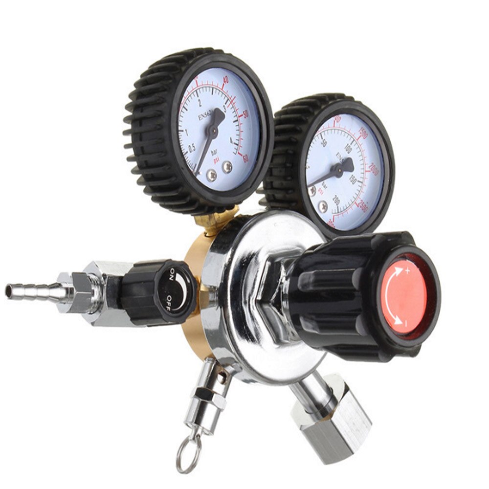 Ajustable CO2 Gas Bottle Regulator Carbon Dioxide CO2 Regulators Pressure Reducer For Beverage Beer W21.8 Double Gauge Regulator