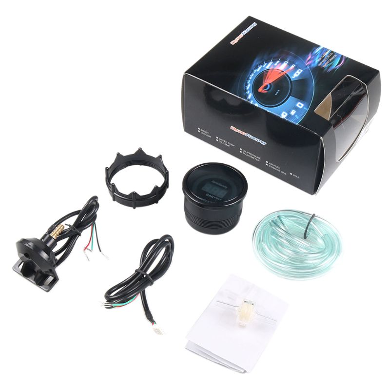 2 " 52mm universal bil vakuummåler bar meter 12v blå digital led trykmåler  x4yd
