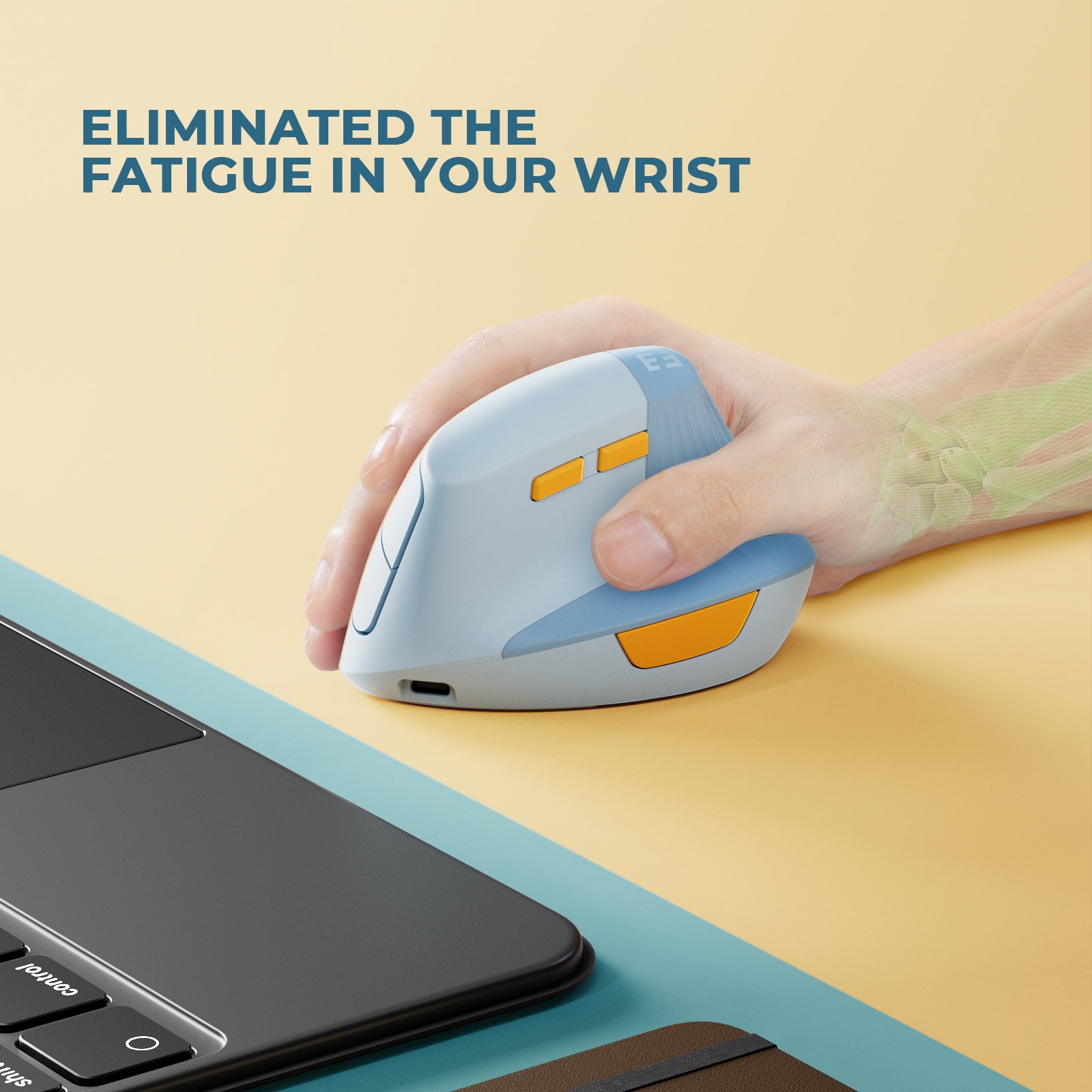 Seenda Pionowa mysz bezprzewodowa typu C z możliwością ładowania Ergonomiczna mysz USB i typu C do laptopa PC MacBook Windows Android