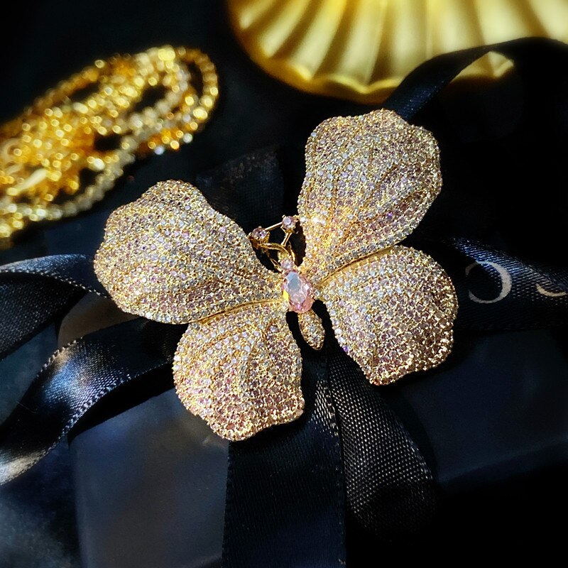 Broches para mujer, alfileres para camisa, insignias de mariposa, Pin para solapa, broche de lujo, joyería fina delicada,: Default Title