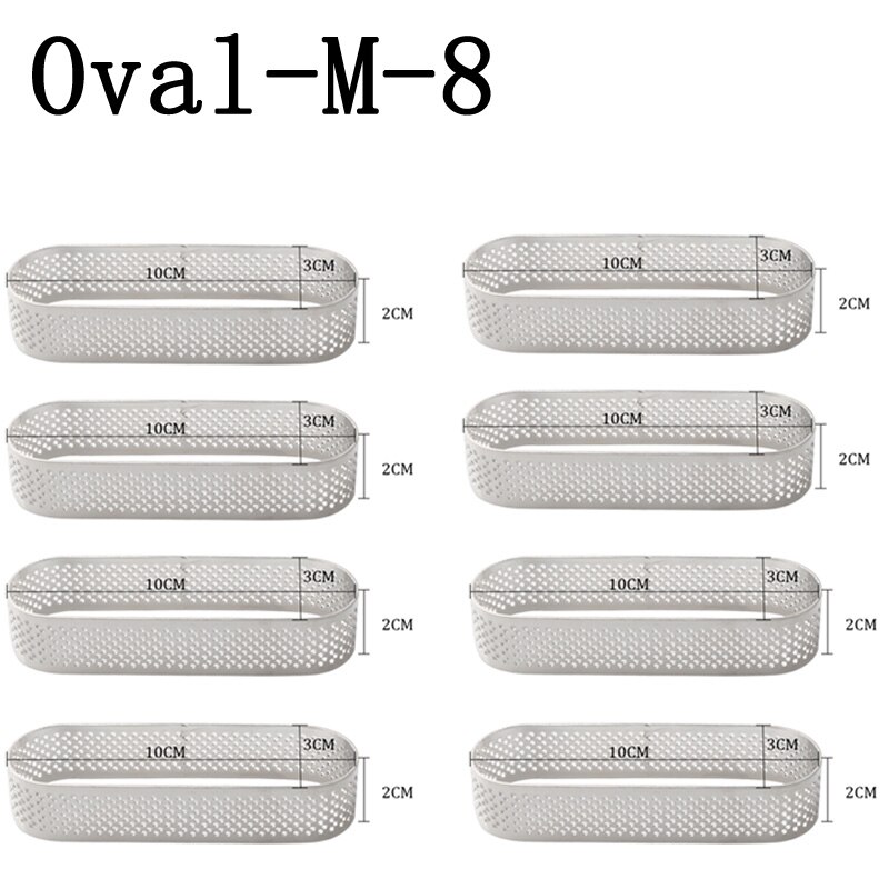 SHENHONG Oval Tartlet Molds French Dessert Mousse Fruit Pie Tart Ring Quiche Cake Mold au Citron Tarte Tatin Cheese Pan: Size M 8 Pieces