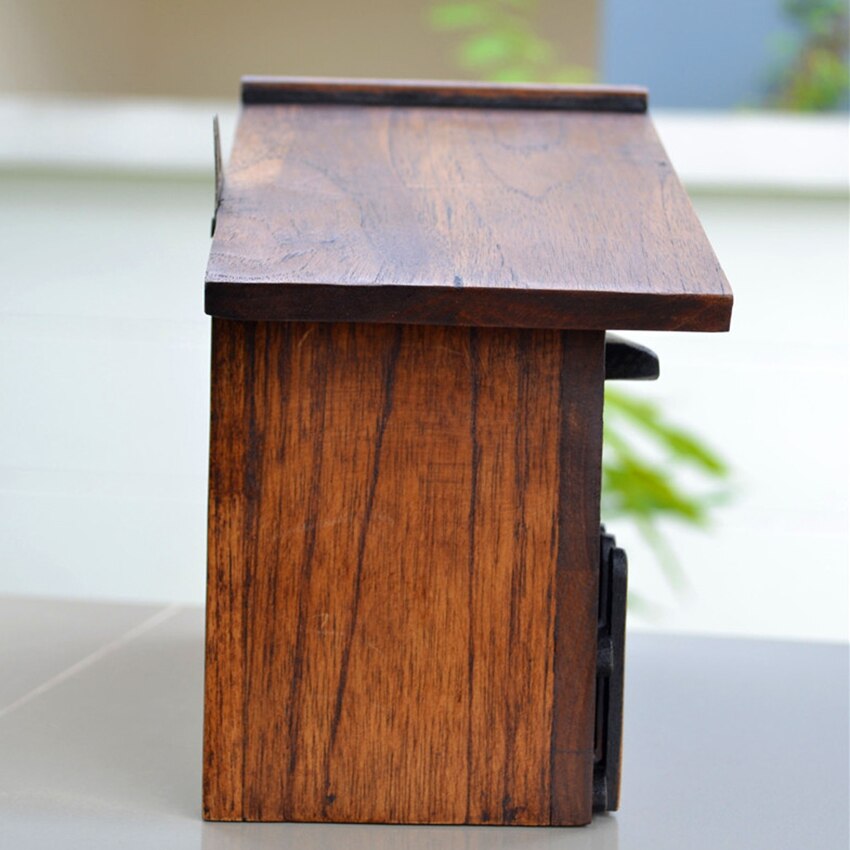 Wooden Mailbox House Shaped Household Outdoor Mailbox Greeting Post Card Letter Boxes, Garden Suggestion Box Decoration