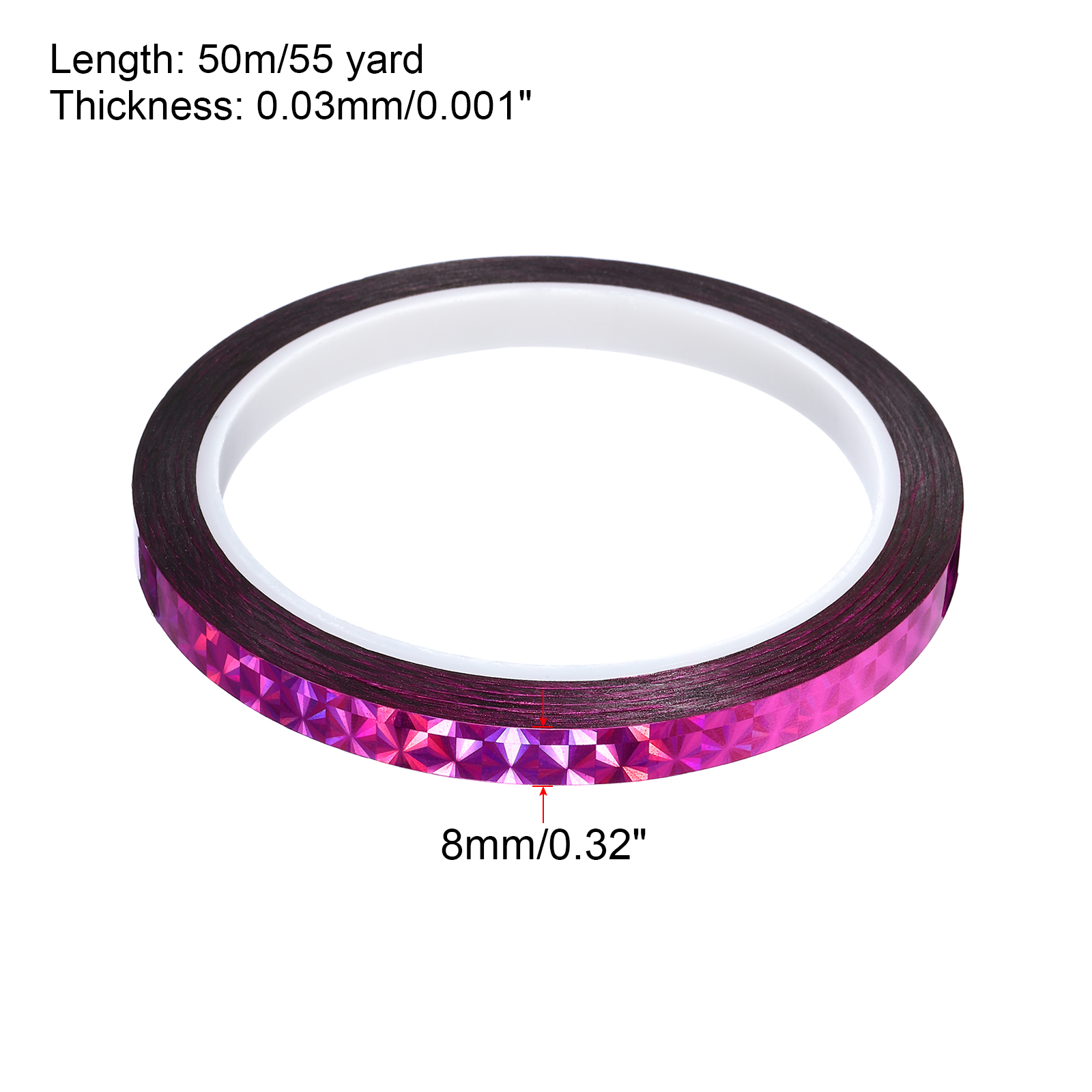 1Pcs 5/8/12mmx50m Prism Tape Holographic Metalized Reflective Adhesive Masking Tape for Detailing Accent Wall Decor Art Craft