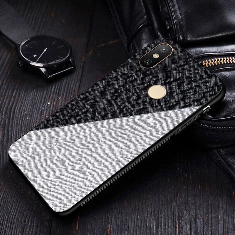 Etui,Cover,Case,For Xiaomi Mi A2 Lite 6X mia2 Fabric Cloth Texure Bumper SiIicone Soft edge Bumper Frame Back Phone Cases: For xiaomi Mi 6X / Black