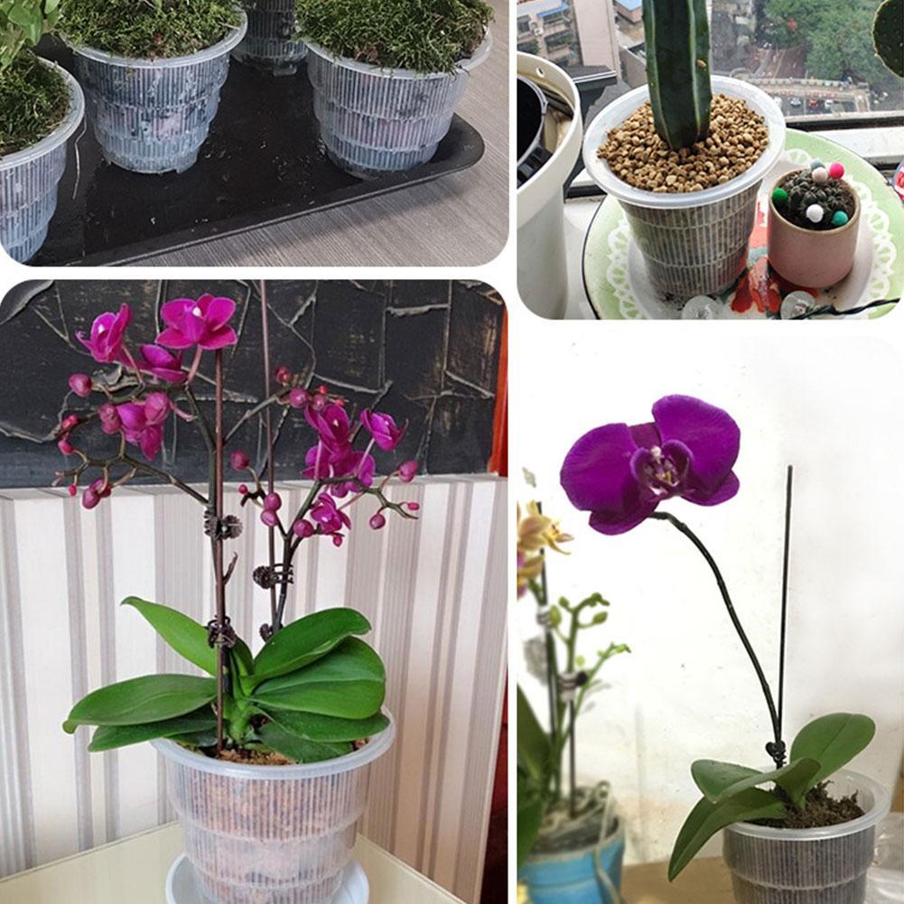 Vasi per orchidee in plastica trasparente da 10cm/12cm/15cm con fori funzione di potatura dell'aria e fessure per la crescita delle radici vaso da fiori in plastica