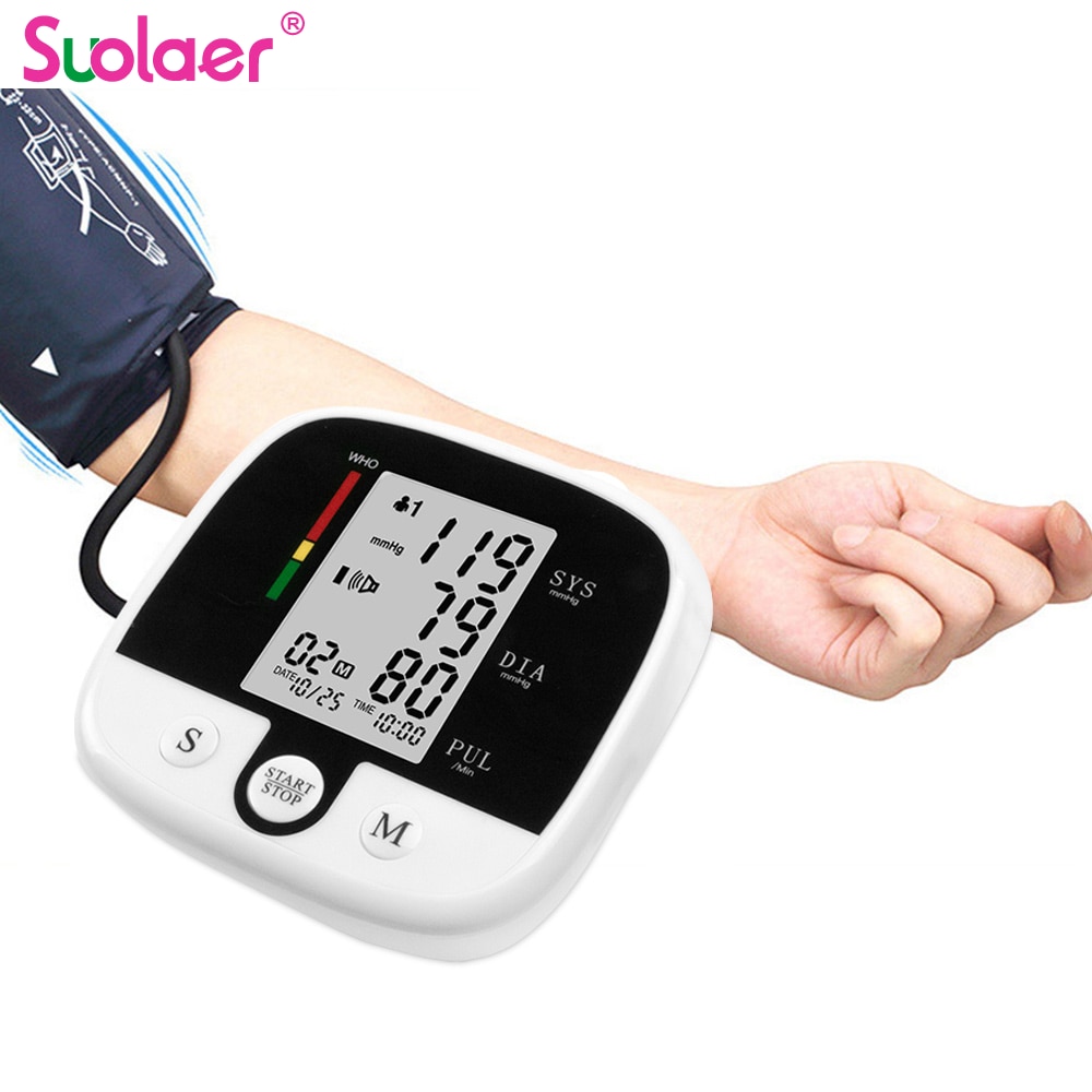 Automatische Digitale Bovenarm Bloeddrukmeter Heart Beat Rate Pulse Meter Tonometer Bloeddrukmeters Pulsometer Gezondheidszorg