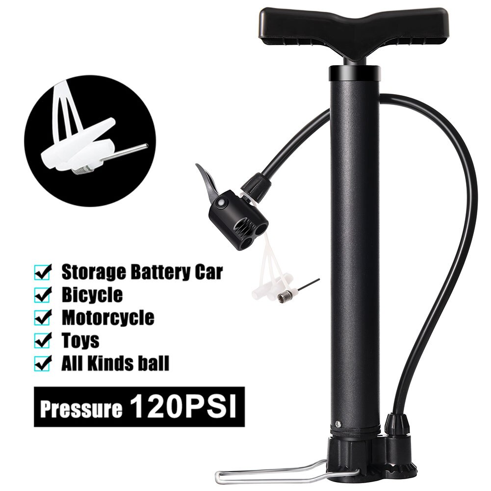 Bike Inflatable Tire Pump 120PSI MTB Bicycle Pump Portable Basketball Motorcycle Air Inflator Pump
