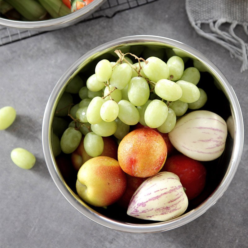 Thickened 304 stainless steel basin, deepened soup basin, food grade and basin, baking egg basin, vegetable washing basin