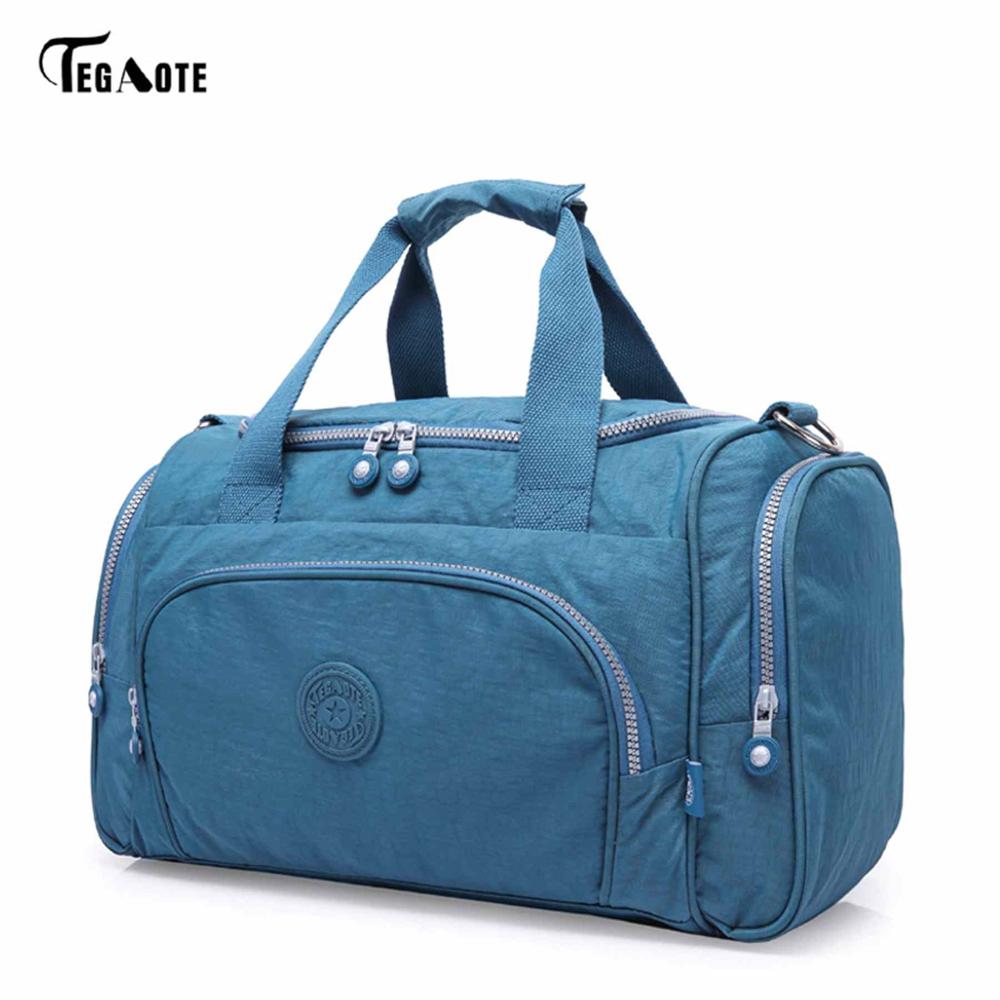 TEGAOTE Men's Travel Bag Zipper Luggage Travel Duffle Bag Latest Style Large Capacity Male Female Portable Travel Tote: Light blue