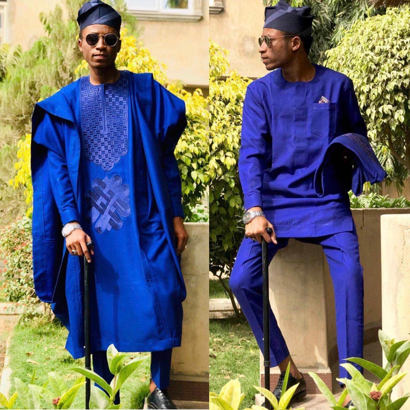 H & D-ropa de Dashiki sin capucha para hombre, conjunto de 3 piezas de camisa y pantalón, vestimenta Formal tradicional africana,