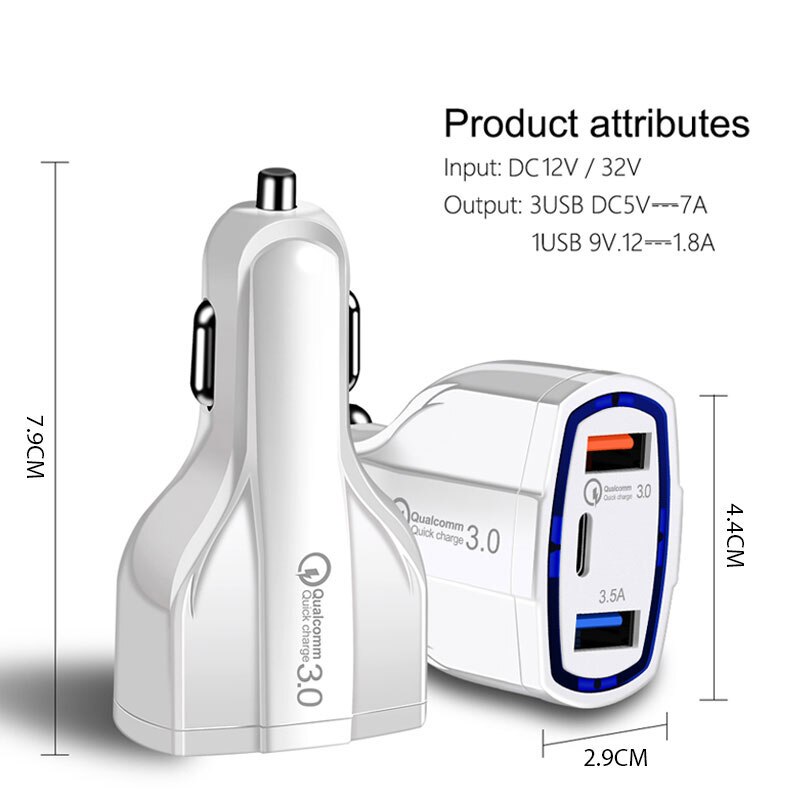 Mini Usb Car Charger Type C Voor Mobiele Telefoon Tablet Gps 3.5A Fast Charger Auto-Oplader Dual Usb Auto telefoon Oplader Adapter In Auto