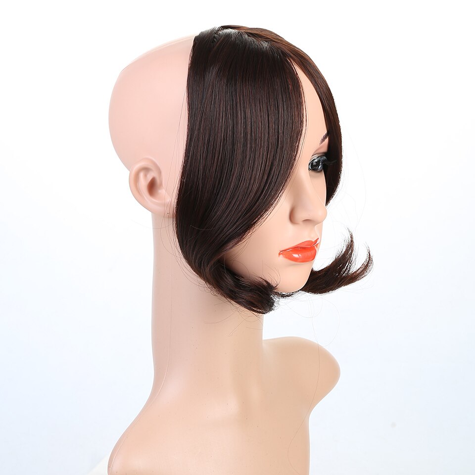 MANWEI-flequillo con Clip en la parte frontal, extensiones de cabello con flecos de dos lados, flequillo sintético Natural RESISTENTE al calor, pieza de cabello
