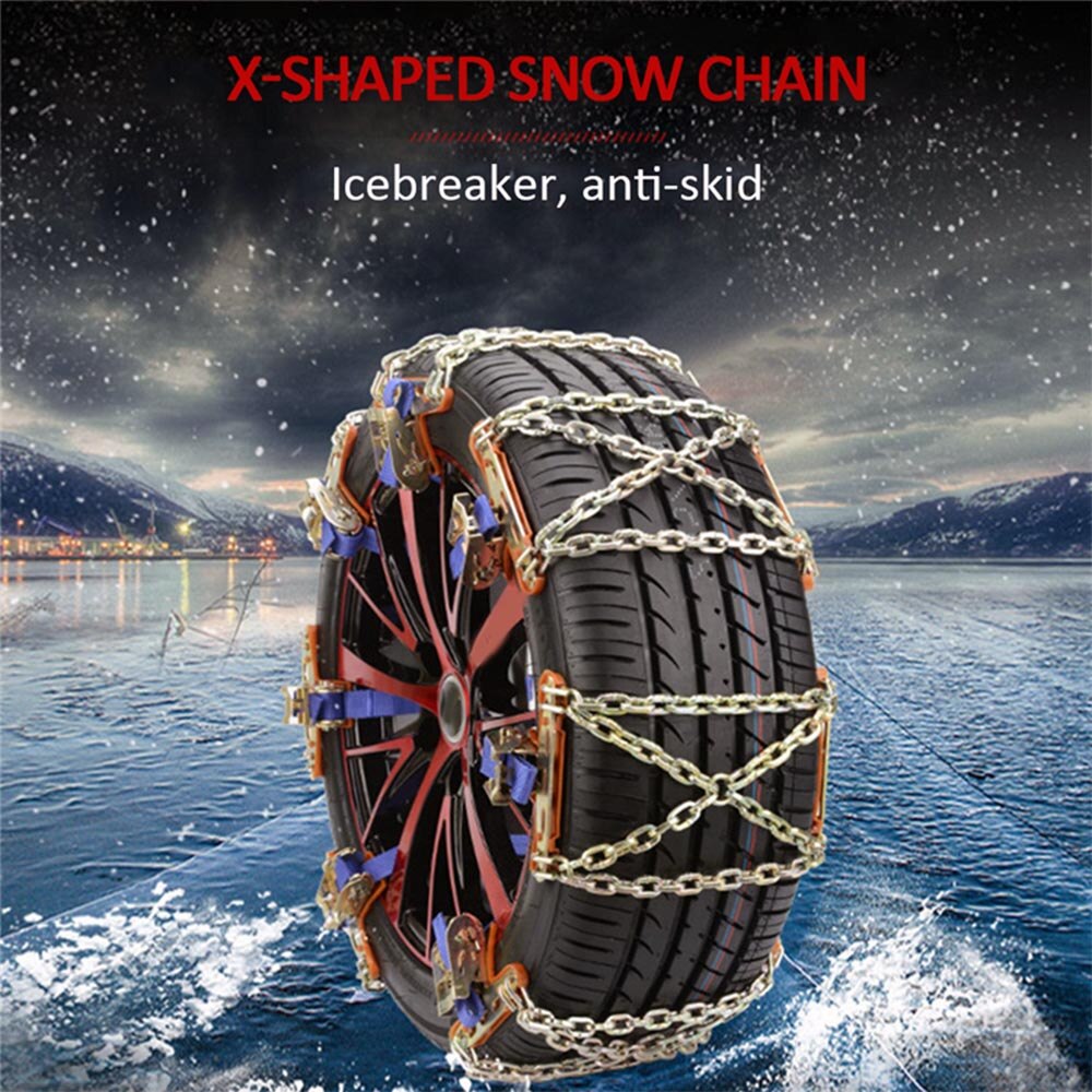 Cadenas universales de acero para neumáticos de coche y camión, cadenas para nieve, cadenas para invierno, cadena para ruedas de vehículos SUV, cadena de emergencia para seguridad en carretera, 1 unidad