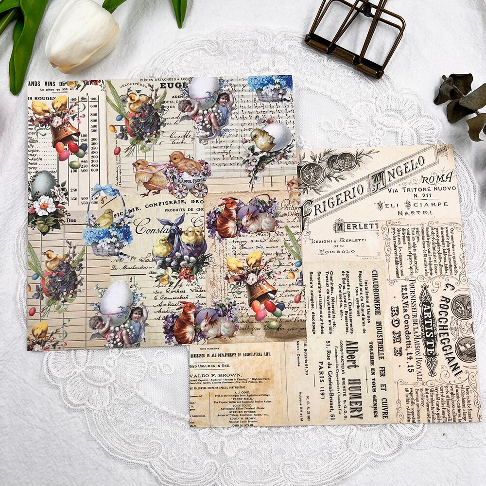 Easter Rabbit Series Material Craft Paper Packs Scrapbooking Happy Planner DIY Card Decoration Photo Albums