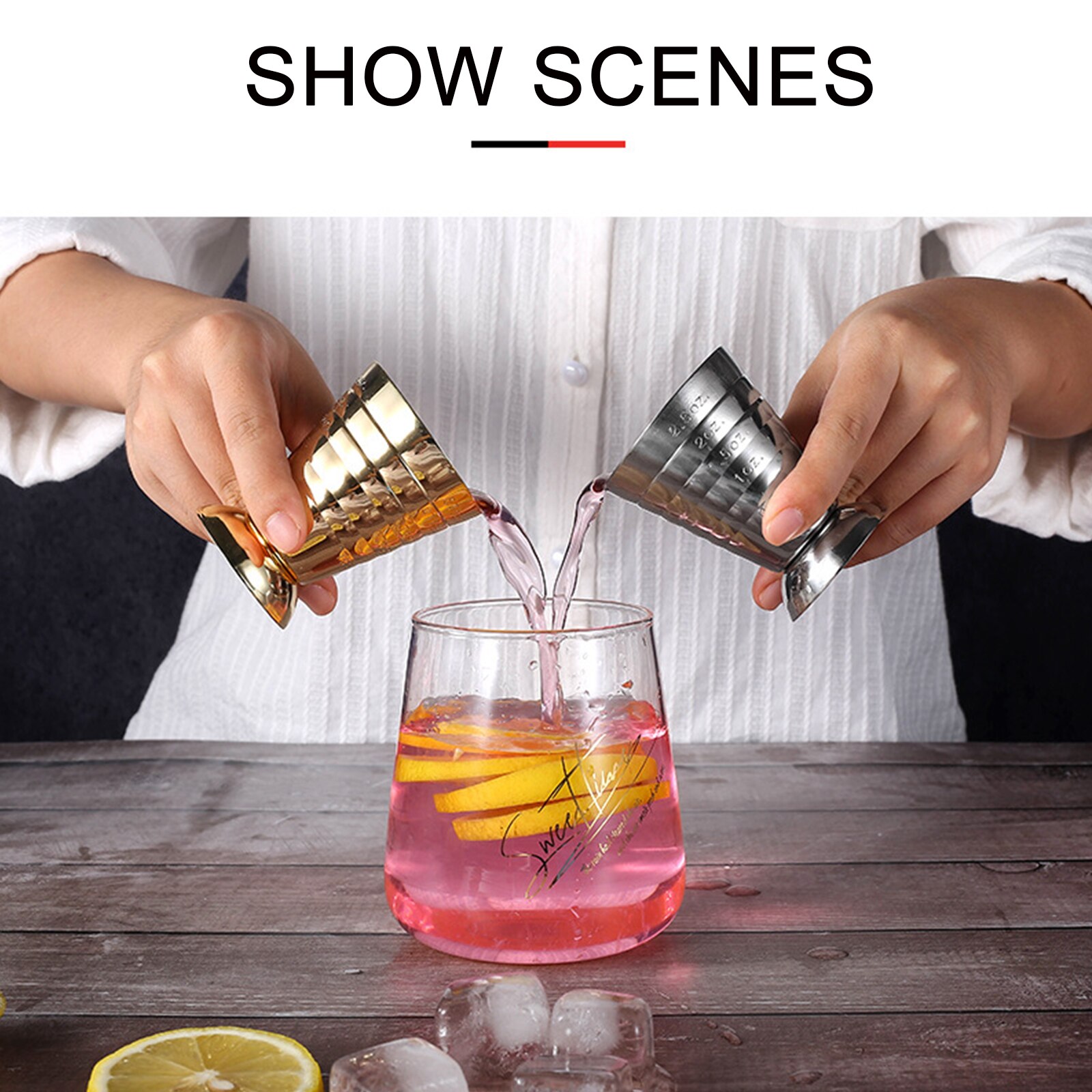 Scale Cup Bar Supplies Measuring Shot Mug Ounce Cup Measuring Spoon Stainless Steel Mixed Cocktail Bar Party 75ml Graduated Cup