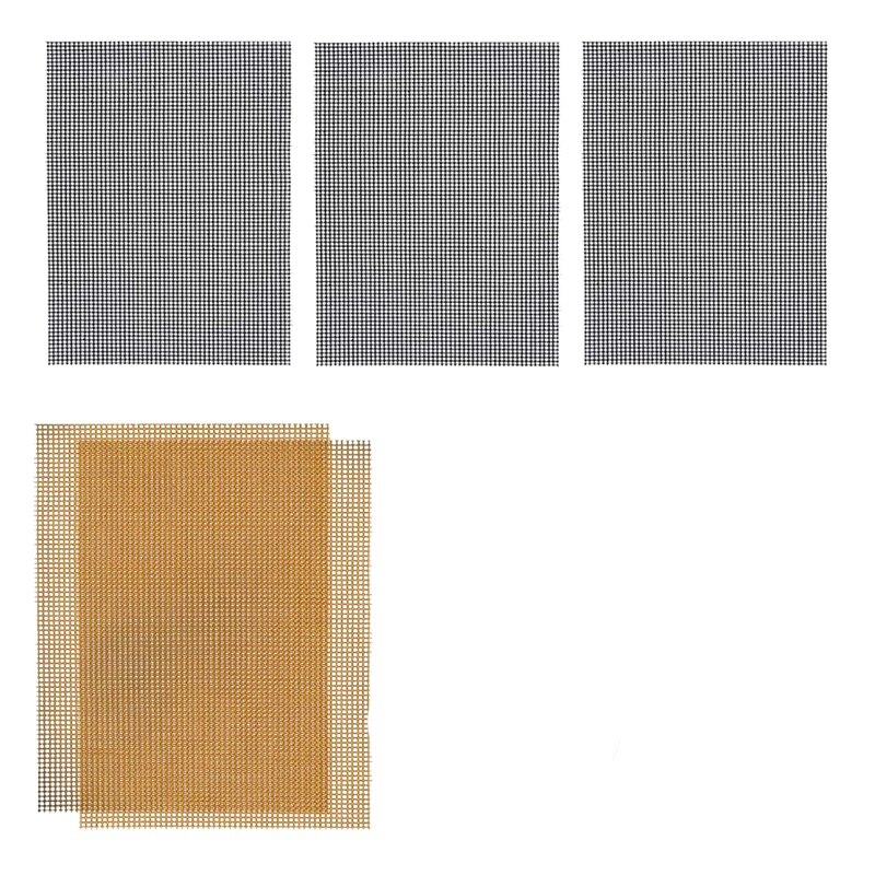 5 Pcs BBQ Grill Mesh Mats,Non-Stick Cooking Mats for Vegetables/Fish/Shrimp,Reusable Grilling Sheet Liner