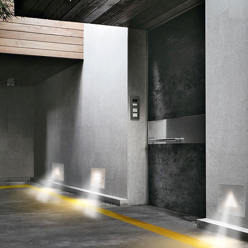 1W LED Outdoor Step Light Vierkante Roestvrij Staal Corrosiebestendig Waterdichte Wandlamp Voor Corridor Gangpad