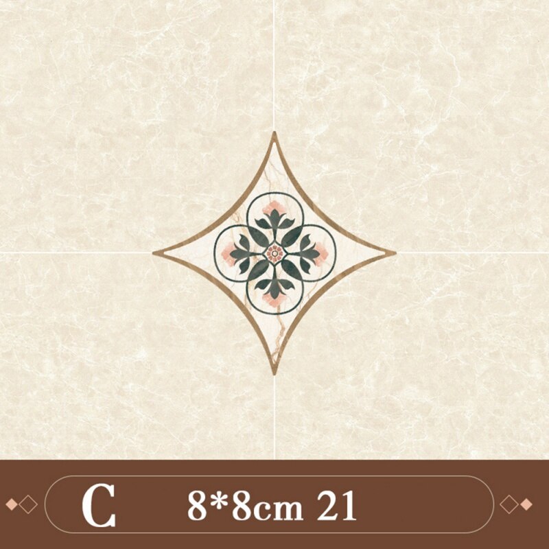 21pcs Self Adhesive PVC Ceramic Tile Stickers Waterproof Wall Sticker Art Diagonal Floor Stickers Kitchen Decorative Sticker: C