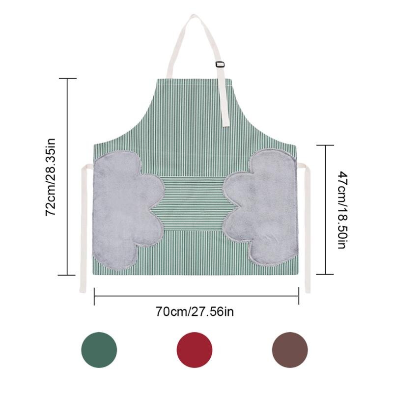 Küche Schürze Löschbaren Hand Korallen Vlies Stoff und Wasserdichte Oxford Tuch Gestreiften Japanischen Stil Lätzchen für Heimat Kochen Reinigung
