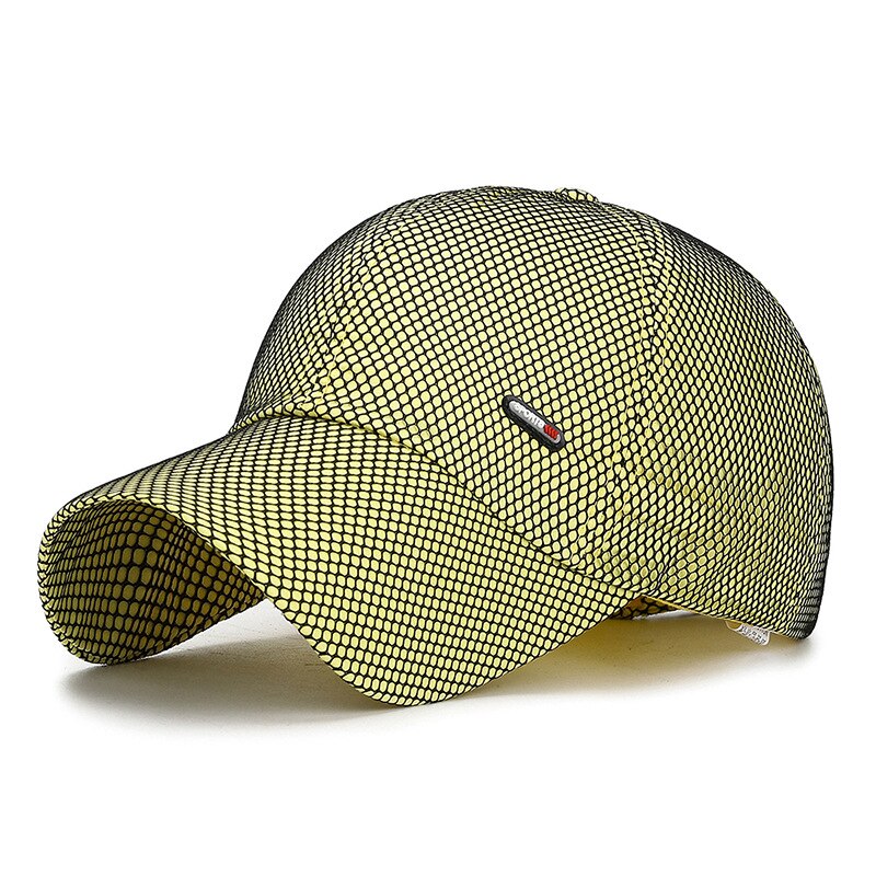 Forår sommer åndbar mesh baseball kasket gorras para hombre mænd kasket sport hatte kvinde snapback cap: Gul