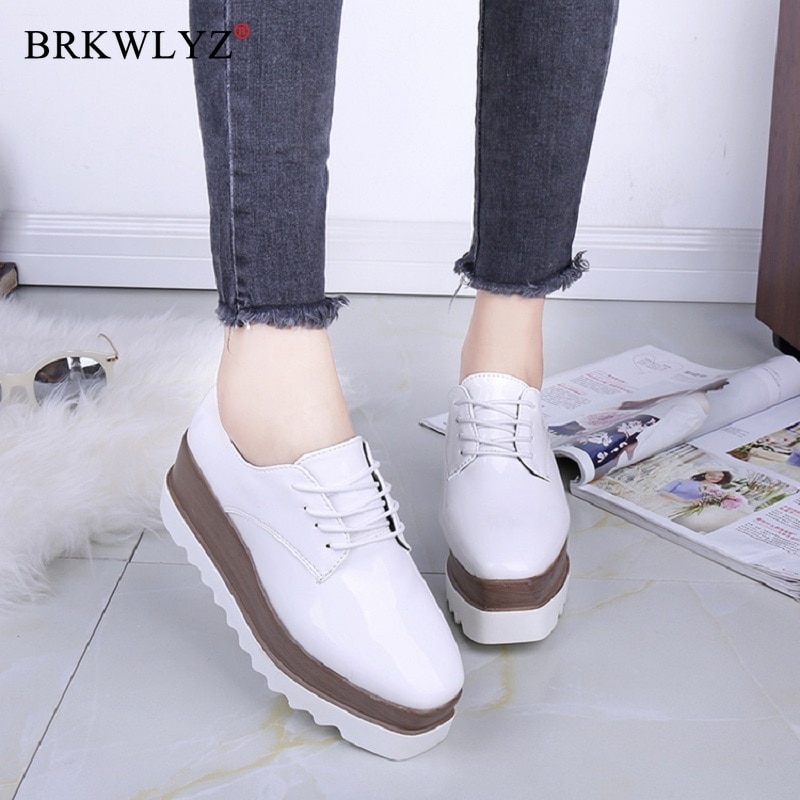 Herfst dames wedges schoenen platform oxford dames schoenen dames casual schoenen dames veterschoenen dames sneakers