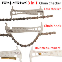 Risico 3 In 1 Fietsketting Checker Mtb Racefiets Gauge Tool Dragen Gauge Schuifmaat Meten Schroef Chain Hook Fietsen accessoires