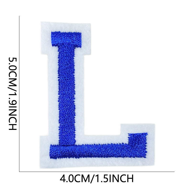 Parches para planchar con letras bordadas azules Para Ropa Mochila Parches Para Naszywki Letras alfabeto coser Bordadas Adhesivas Ropa