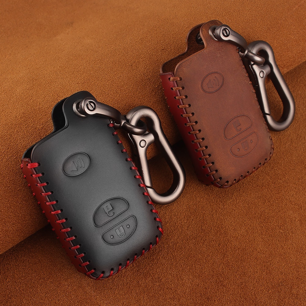 Keyyou Voor Toyota Prius Land Cruiser Avalon Prado Lederen Autosleutel Sleutelhanger Covers Key Case Bag Sleutelhanger Tas 2/3/4 Knoppen