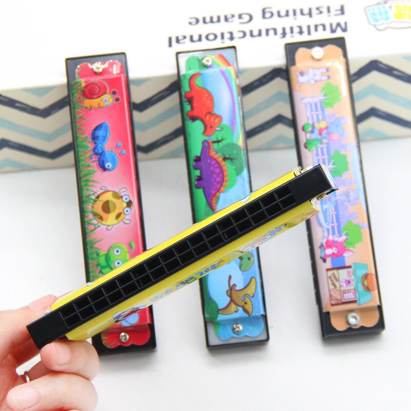 Dubbele Rij 16 Gat Houten Geschilderde Harmonica Creatieve Verlichting Speelgoed Leren Kinderen Speelgoed Muziekinstrument Juguetes Bebe
