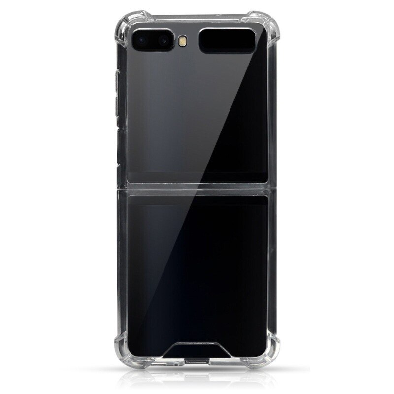 Funda transparente para Samsung Galaxy Z, funda abatible suave de TPU + PC de cuatro esquinas a prueba de explosiones