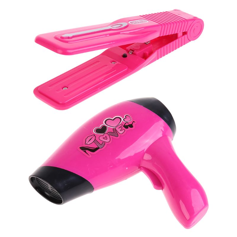 Kids Hair Salon Kit Girl Pretend Play Hairdressing Simulation Toy for Toddler Grandado