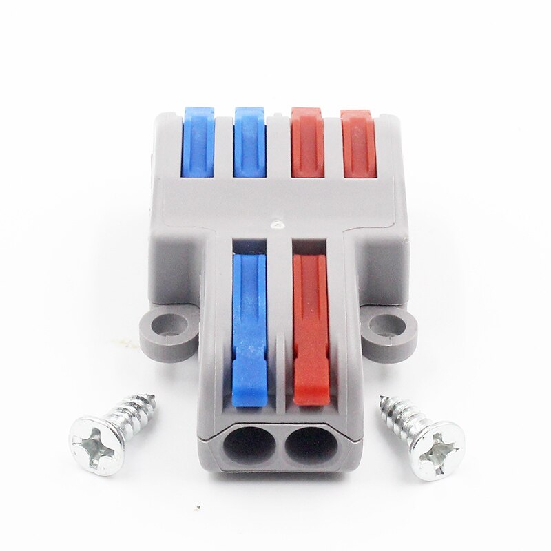 Cable Connector 2 Into 4/6 Splitter Cable Terminal Compact Wire Connector Screw Fixed Connector 2 in 4 Out / 6 Out 32A RUOXI: SPL-42 / 30pcs