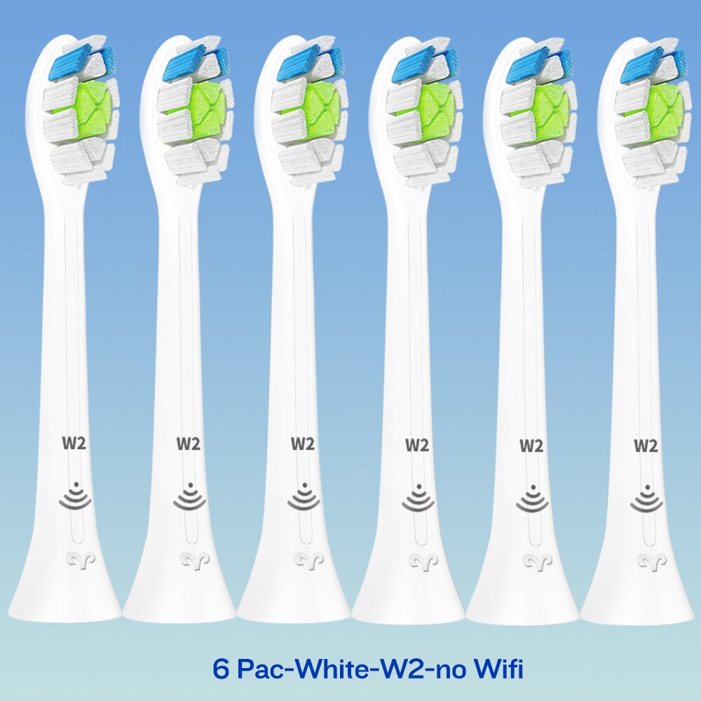 W2 DiamondClean Toothbrush Heads for Phillips Sonicare Electric Toothbrush HX9023 HX6024 HX3220 HX6250 HX6530 HX6730 HX8911: 6-WH-W2-no Wifi