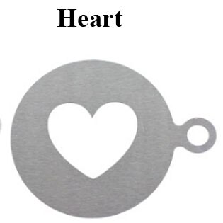 YuryFvna Stainless Steel Coffee Latte Cappuccino Barista Art Stencils Cake Duster Templates Coffee Tools Accessories: Heart