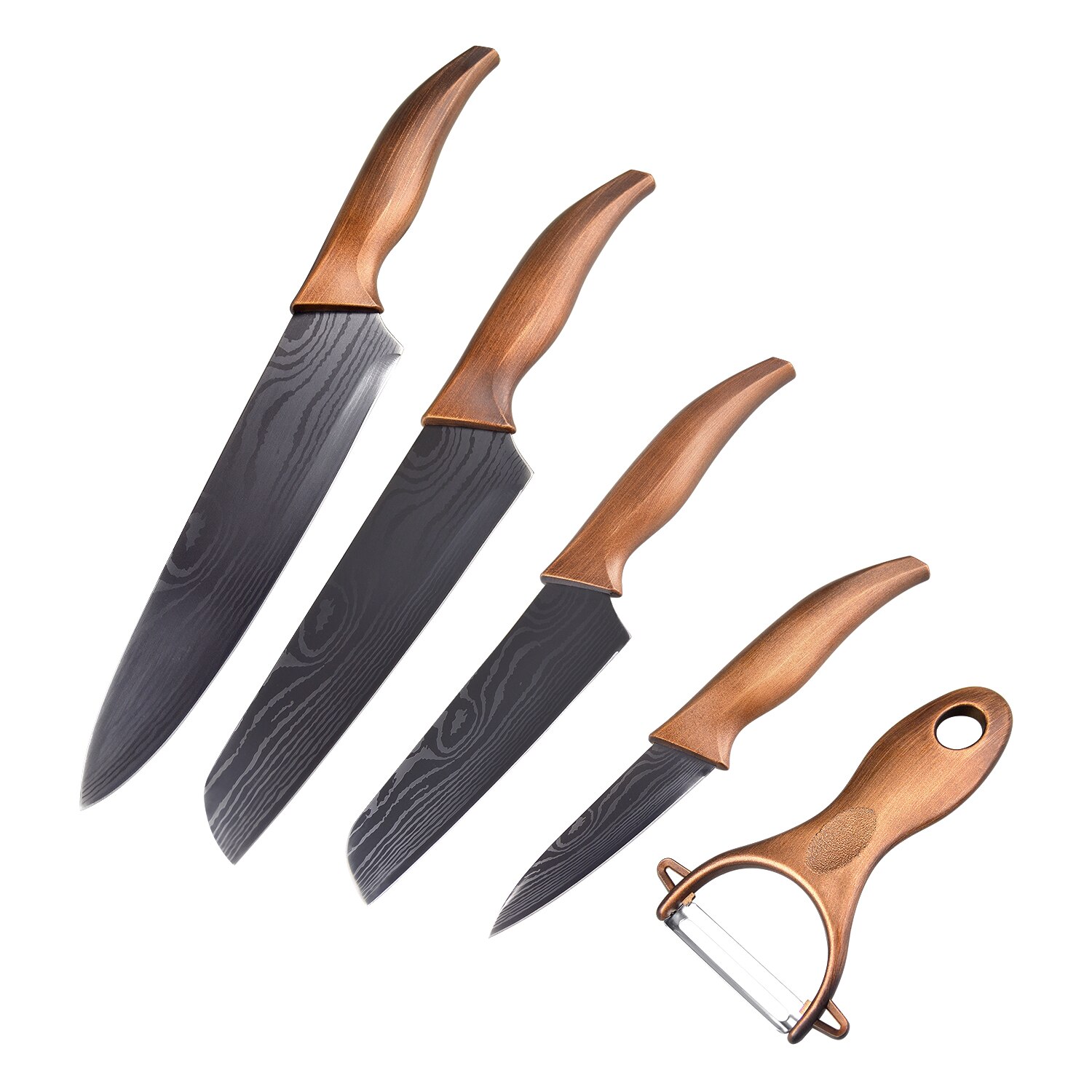 Køkkenknivsæt imiterer damaskus japansk kokknivesæt rustfrit stål køkken madlavning skarpt kløver santoku: Default Title