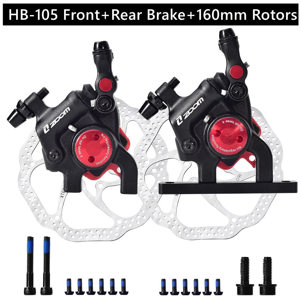 ZOOM Road Bike Hydraulic Disc Brake Calipers HB105 Mechanical Hydraulic Line Pulling Disc Brake for Flat-Mount Road 160mm Rotor