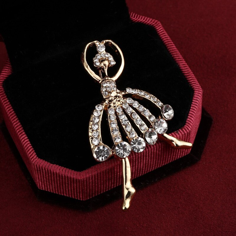 Hesiod Dames Broche Kristal Ster - Klassieke Sprankelende Ketting Broches Jurk Decoratie Zilver/Zwart/Goud: 006