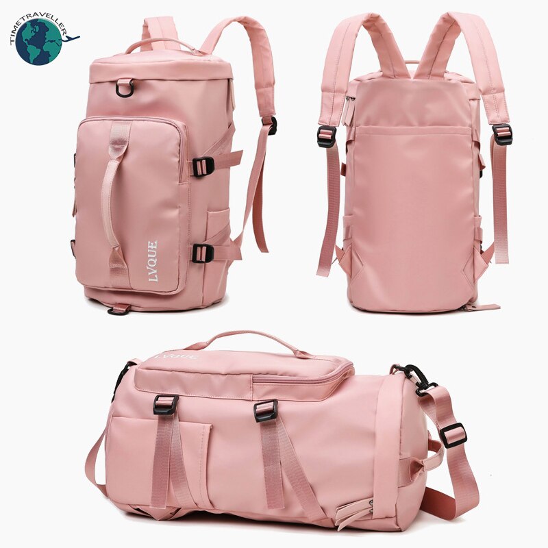 Waterproof Gym Fitness Bag Outdoor Backpack Women Travel Backpack Shoe Sport Student Excerise Backpack Casual Backbags: Light Pink