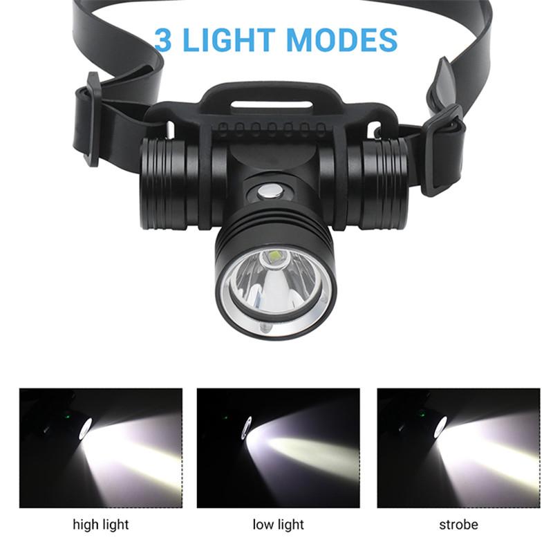 Linterna frontal de buceo impermeable, luz Led subacuática L2, 20-40 metros